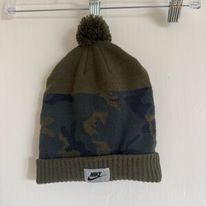 Nike Olive & Navy Camo Pom-Pom Beanie